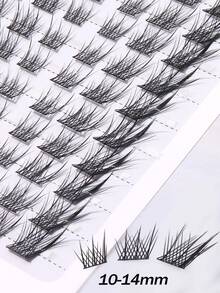 60 Clusters Of C Curled False Eyelashes Fox Eye Effect Winged False Eyelashes DIY Thick And Fluffy Extended Eyelashes Segmented Eyelashes Can Be Reused Suitable For Holiday Parties, Halloween, Christmas Use - C - View 4