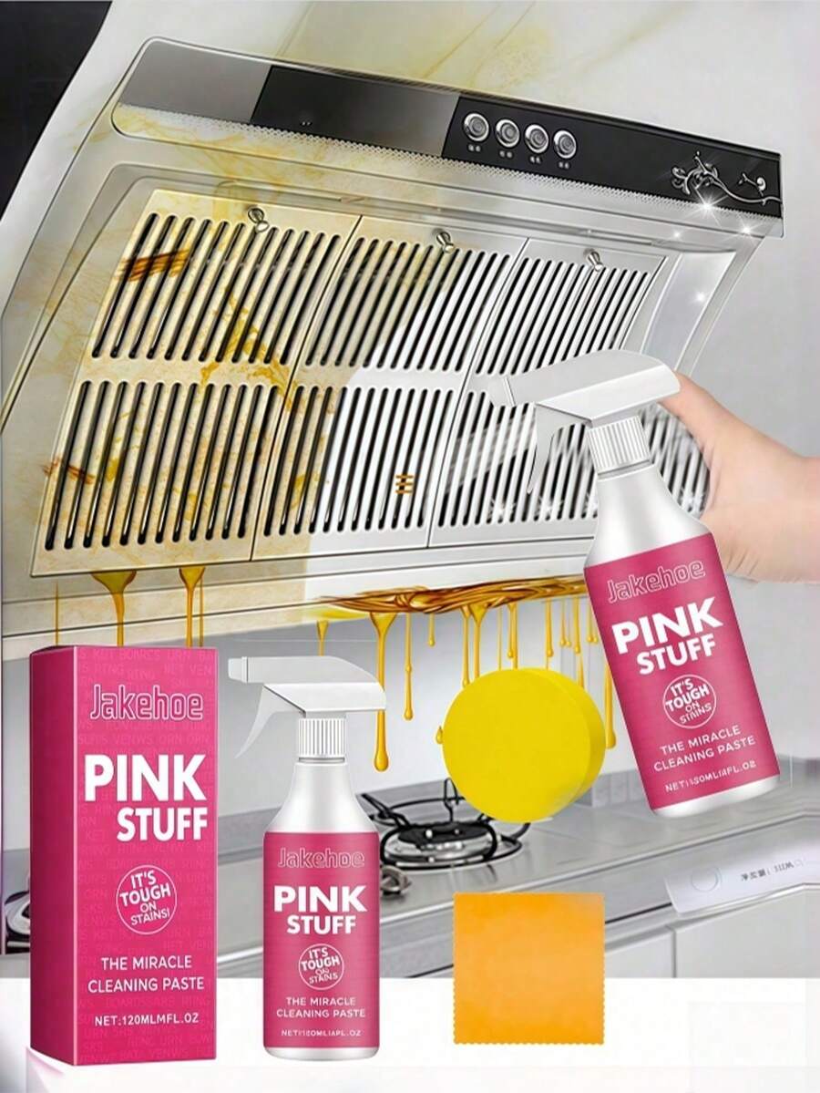 jakehoe 120ml Multi-Purpose Kitchen Cleaner/Foaming Kitchen Cleaner, Suitable For Stove, Countertop, Kitchen, Pots, Tiles, Exhaust Fan, Kitchenware, Can Remove Heavy Grease, Stubborn Stains And Grease, Strong Grease Cleaning, Random Old And New Models Shipped
