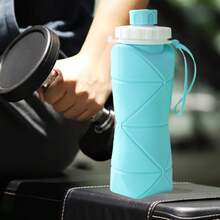 Portable Foldable Camping Water Bottles Travel Coffee Car Anti Brop Cup Bottle Outdoors Hiking Cycling Fishing - 藍色 - 查看 1