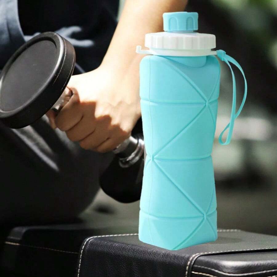 Portable Foldable Camping Water Bottles Travel Coffee Car Anti Brop Cup Bottle Outdoors Hiking Cycling Fishing - 藍色 - 查看 1