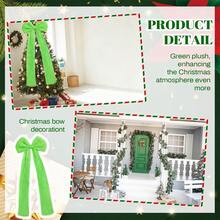 Large Christmas Tree Bow Ornament Plush Green Bow Decoration Holiday Tree Topper And Party Decor - Olive Green - View 3