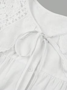 ii Peter Pan Collar Sweet Loose Long Sleeve Versatile Blouse For Women - White - View 8