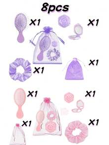 Set cadou de mireasă cu 12 bucăți, cadou pentru cerere în căsătorie pentru domnișoare de onoare, include agrafe de păr cu flori, bentițe din satin, săculeți din organza, potrivit pentru nuntă, cerere în căsătorie, ziua de naștere, petrecerea burlacilor și cadouri de aniversare - Multicolor - Vizualizare 1