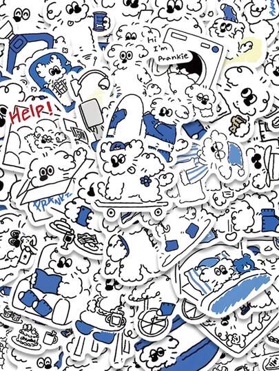 65pcs Naughty Little Dog Sticker Cute Funny Decal For Phone Luggage Diary Guitar Envelope Label DIY Sticker Holiday Gift