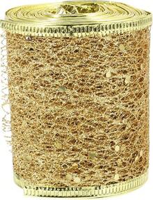 Cinta Decorativa Roja De Malla Brillante, Malla De Poliéster Roja 6.3cm 6m Para Manualidades Embalaje De Regalo DecoracióN De Fiestas Y NavideñOs - Dorado - Ver 2