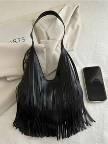 Long Tassels Women Handbag Fashion Shoulder Bags For Ladies Hand Bag Soft PU Leather Casual Hobos Armpit Bag Female Tote - Multicolor - View 10