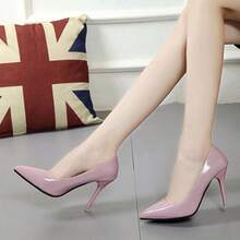 Las mujeres de tacón alto señaló zapatos individuales, temperamento nightclub color nude sexy zapatos de tacón alto - Rosa - Ver 5