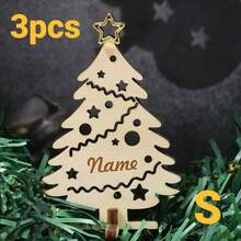 Decorazione natalizia in legno personalizzata, decorazioni da tavolo natalizie con nome personalizzato, decorazioni natalizie, decorazioni natalizie personalizzabili per la casa, supporto per albero di Natale personalizzabile, segnaposto natalizi in legno per il giorno di Natale, decorazioni natalizie per l'ufficio, Natale, decorazioni per il soggiorno, decorazioni per la stanza, papà, mamma, amici