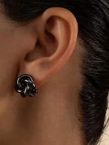 1對復古扭曲幾何鏈子流蘇耳環，適用於派對、假期和慶祝活動，作為女友禮物，時尚多用珠寶適合優雅女士 - 扭曲打結 - 查看 11