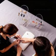 1pc Asymmetrical Acrylic Nail Art Display Board, Transparent Nail Polish Display Stand, Nail Art Display Rack - Multicolor - View 6