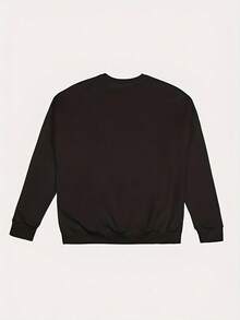 Print Long Sleeve Round Neck Sweater   Casual Formal Wear Italian Inspired Vertical Stripe Pattern Machine W (2) - màu đen - Xem 3
