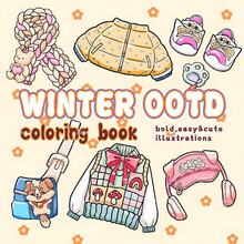 GDTME Children's Coloring Book - Winter Outfits: Bold & Simple Pattern Coloring Book, Suitable For Adults, Cute Coloring Book, Perfect Gift For Christmas Party, Halloween And Birthday - Warm Scene Coloring, Stress Relief: Suitable For Friends Who Like Coloring And Back To School Season (Warm Space Coloring) - WINTER OOTD - View 10