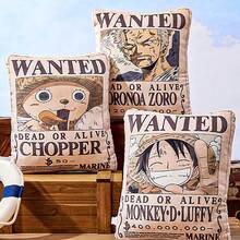 Miniso One Piece Classic Character 16-Inch Pillow, Cartoon Anime Characters Zoro,Wanted Poster Design, Polyester Material, Home Leisure Cushion, Anime-Themed Decoration, Soft Waist Support(1 PC)
