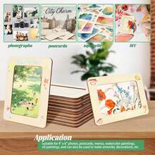 12 قطعة إطار صور خشبي مع 12 لون طلاء و2 فرشاة، مناسب للصنع اليدوي، مقاس الصورة 4 * 6 بوصة، إطارات خشبية قائمة DIY غير مكتملة، رائعة كهدية عيد ميلاد وعيد الميلاد للحرف اليدوية والديكور - متعدد الألوان - مشاهدة 1