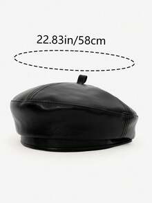 1pc Retro Distressed PU Beret Hat, Versatile Fashion Artist Cap, Suitable For Autumn/Winter Outdoor & Daily Wear,Summer,Beach,Holiday - Multicolor - View 2