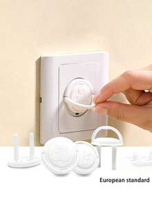 6 件/10 件欧盟插座盖 - 儿童电源插座插头，防止触电