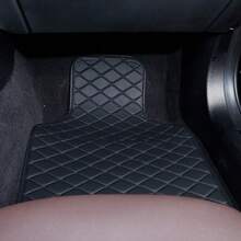 Alfombrillas de piso de coche de PVC antideslizantes y resistentes al agua, 4 piezas, fáciles de limpiar e instalar, protección para todo tipo de clima, ajuste universal para la mayoría de los coches - negro 3201 - Ver 9