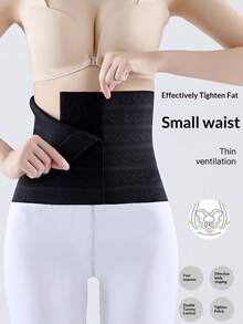 1pc Women's Fitness Shapewear, Black Waist Trainer, Waist & Hip Shaping Compression Belt, Postpartum Slimming Waist Cincher, Minimalist Design, Breathable Mesh Fabric - Multicolor - View 4