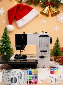 Máquina de coser multifuncional para el hogar, máquina de coser eléctrica portátil y mini con 38 patrones de puntada, ajuste de 2 velocidades, pedal, ligera y fácil de usar, adecuada para manualidades DIY, ropa, cortinas, muñecas y costura diaria. Gran opción de regalo para Halloween y Navidad, ideal para principiantes y usuarios experimentados.