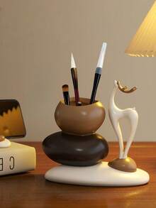 Rock Fortune Pen Holder, Lightweight Luxury, High-End Feel, Cartoon Creative Desktop Office Storage Ornament, Birthday Gift. Suitable As A Back-To-School Gift, Souvenir, Or Holiday Present. A Gift For Close Friends, Or As A Winter Gift For Women, As Well As A Living Room Decorative Accessory.