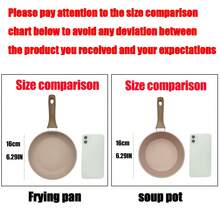 6.3英寸带盖煎锅和炖锅，粉色不粘锅具套装，适用于煎蛋、加热牛奶、蒸包子，单人份，适用于燃气灶和电磁炉 - 粉色 - 查看 3