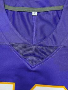 KTYSDE Men's #18 Purple American Football Jersey, Classic Embroidered Minnesota State Jersey, V-Neck Loose Fit Short Sleeve Sports Football Shirt, Suitable For Casual Everyday Wear, Matches, Training, Street Hip-Hop Style, Christmas Gift, Unisex - Purple - View 5