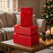 3 pezzi Set di scatole regalo rettangolari con glitter, scatola regalo per compleanno, scatola per confezione tazza, scatola regalo per profumi, scatola regalo di alta qualità per occasioni speciali