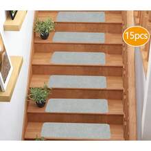 防滑楼梯垫，室内自粘式踏步垫，四季通用家居装饰楼梯垫，冬季保暖防滑楼梯垫，可选1/7/15片装，适用于室内木质台阶，可水洗重复使用，是儿童、老人和宠物的理想之选，防止宠物和老人滑倒，装饰性楼梯垫 - 彩色 - 查看 13