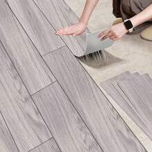 10pcs/Set 51x15cm PVC Floor Tiles, Textured Vinyl Floor Stickers, Easy To Install And Remove