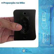 Tomada Simples 2p+t 10A Sobrepor Externo Com Placa Espelho Black Linha Viena Bivolt 127v e 250v - Preto - Visão 6
