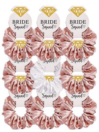 9pcs Bridesmaid Proposal Gift Velvet & Satin Hair Scrunchies Hair Accessories Bachelorette Party Favors - Hold And Style Your Hair, Women Party Hair Scrunchie Set ,Hair Ties ,Scrunchy Hair Ties
