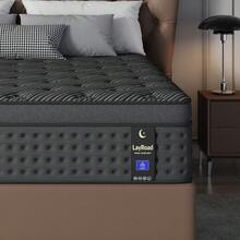 Bedroom Furniture, 12-Inch Queen Mattress, Built-In Memory Foam And Individually Pocketed Springs, Available In Twin, Full, Queen And King Mattress Sizes, With Side Handles For Easy Movement, Fiberglass-Free, Odorless, Highly Breathable, Providing A Comfortable Sleep. - 黑色 - 查看 7