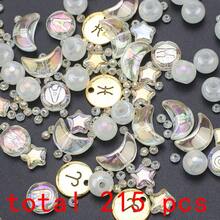 215pcs Multi-Style Glass Beads Set, Including Star, Moon, Round Beads, Initial Letter Zodiac Sign Metal Tags, DIY Jewelry Making Supplies For Necklace, Bracelet, Women's Jewelry, Phone Charm, Keychain, Birthday Gift, Holiday Gift - Star, Moon, Letter, Constellation Color - View 19