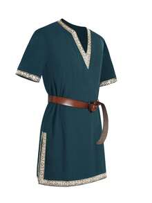 Túnica de disfraz de mercenario escocés para hombre, estilo caballero medieval, guerrero, LARP, renacimiento, Halloween - Verde - Ver 3