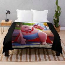 Retro Captain Underpants Throw Blanket Plush For Sofa Warm Winter Flannels Blankets.Jpg - 白色 - 查看 1