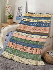 Flannel Blanket - Soft Polyester Fiber. Washable. Coarse Knit Suitable All Seasons Sofa, Bed, Travel, Camping, Living Room, Office - Personalized Warm Family And Friends Room Decor - Multicolor - View 2