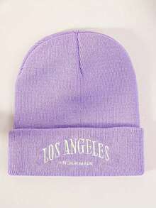 1 pezzo Berretto a maglia stile Y2K unisex Los Angeles, cappello lavorato a maglia versatile per uso esterno per spostamenti casual in inverno - cappello lavorato a maglia - Visualizzare 18