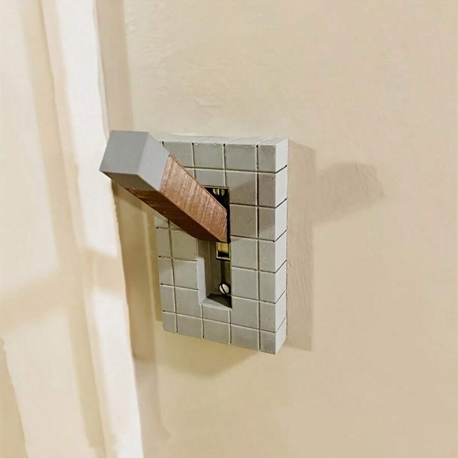 1pc Lamp Switch Cover With Flip Handle, Lamp Switch Panel, Game Prop Lamp Switch Cover, Home Decor