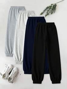Blueplus Drawstring Casual And Versatile Sweatpants. The Drawstring Cuffs Provide Windproof Warmth. Suitable For Both Men And Women, Perfect For Everyday Wear At Home Or Outings. - Black - View 2