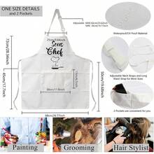 WSXC MBMSO Head Chef And Sous Chef Aprons Matching Family Aprons With Pockets Mum Dad Son Daughter Kitchen Apron Housewarming Gift - 如圖 - 查看 3