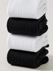 5 Pairs Men's Thick Cushioned Crew Basketball Socks, Moisture Wicking, Unisex