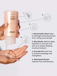 OUAI 300毫升/10液盎司浓缩洗发水 - 质地丰润柔滑，泡沫细腻，深层滋养，抚平粗糙毛躁的头发，强韧发丝，日常清洁并密集修护，令秀发柔软亮泽