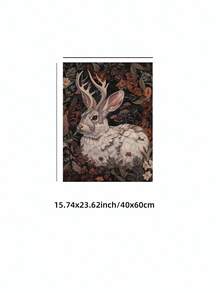 1 buc. Imprimeu artistic Jackalope fără ramă, poster cu animale academice întunecate, pictură magică cu iepure de pădure, decor de perete estetic gotic fantastic, potrivit pentru sufragerie, dormitor, cămin, cadou de ziua de naștere, poster distractiv, decorare cameră dormitor - Multicolor - Vizualizare 13