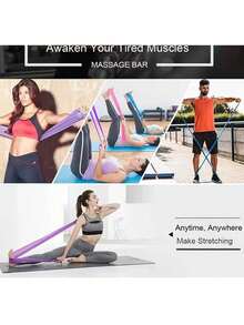 1条150厘米弹力筋膜带，瑜伽健身阻力筋膜带，运动拉伸训练绳，孕妇拉伸膜，健身器材，筋膜弹力拉伸带 - 彩色 - 查看 6