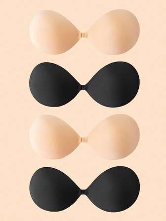 2/4pcs Strapless Invisible Push-Up Bras, Adhesive Backless Bras Suitable For Women's Backless Dresses, Reusable