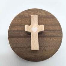 手工木制十字架，心之所系，口袋大小，指尖轻握，舒缓压力与焦虑，可紧握、依偎、祈祷，宗教鼓励礼物 - 彩色 - 查看 9