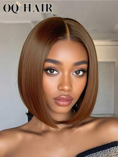 OQ Hair 250% Density 8 Inch And 180% Density 8 Inch Chocolate Color Straight Short Bob Human Hair T Part 13x4x1 Lace Frontal Wigs Pre-Plucked Natural Hairline Frontal Human Hair Real Human Hair Wigs Wear And Go Glueless Wig Human Hair Free Gifts Free Shipping Christmas Wigs Y2k Human Hair Wig Christmas Gifts Hair Accessories 100 Human Hair Wigs Holiday Vacation For Women