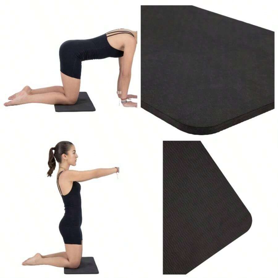 - Tapete para Rodillas y Almohadilla de Soporte Grueso y Acolchonado para Yoga Pies y Manos para Pilates, Ejercicio, Yoga, Funcional o Casa Tapete de viaje UCAN - Negro - Ver 1