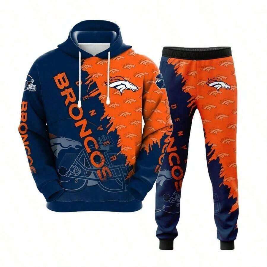 Men's Denver Broncos Rugby Team Long-Sleeve Pants Hoodie Set: The Perfect Outfit For Match Day Fans - Phong cách - Xem 1