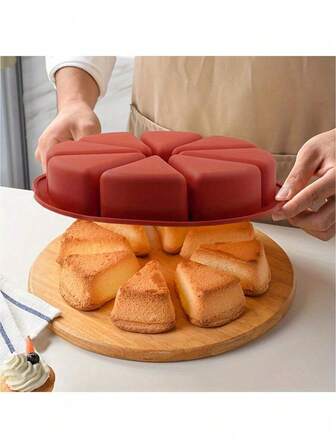 1 Set Silicone Triangle Cake Mold - Non-Stick, 8-Cavity Baking Pan, Suitable For Brownies, English Muffins, Cupcakes, Etc. - Great For Weddings, Holidays And Everyday Baking